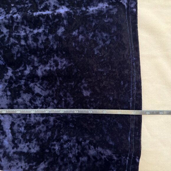 Vintage 90s Long Sleeve Dark Blue Crushed Velvet Empire Waist Dress Size 8 - Picture 13 of 14